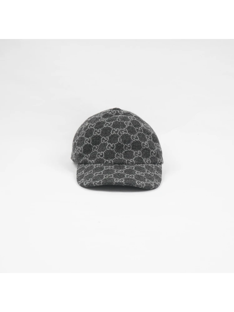 Gucci Gg Flannel Leather-Trim Wool Baseball Cap