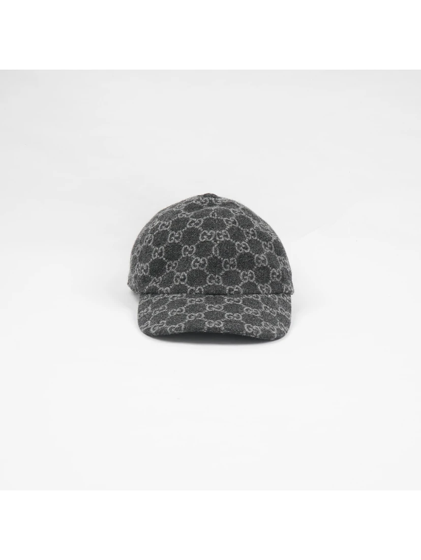 Gucci Gg Flannel Leather-Trim Wool Baseball Cap