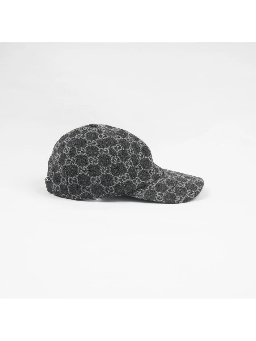 Gucci Gg Flannel Leather-Trim Wool Baseball Cap