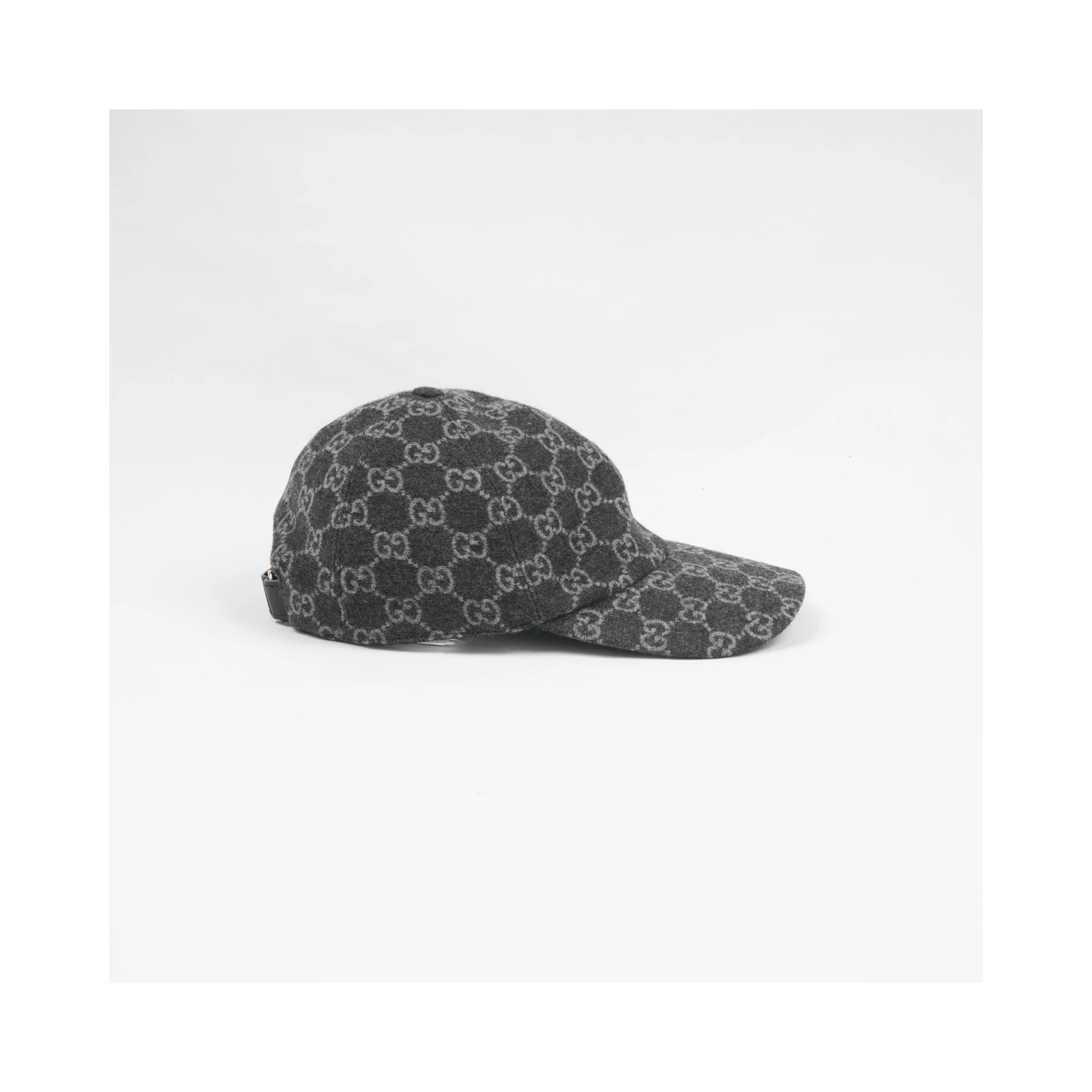 Gucci Gg Flannel Leather-Trim Wool Baseball Cap
