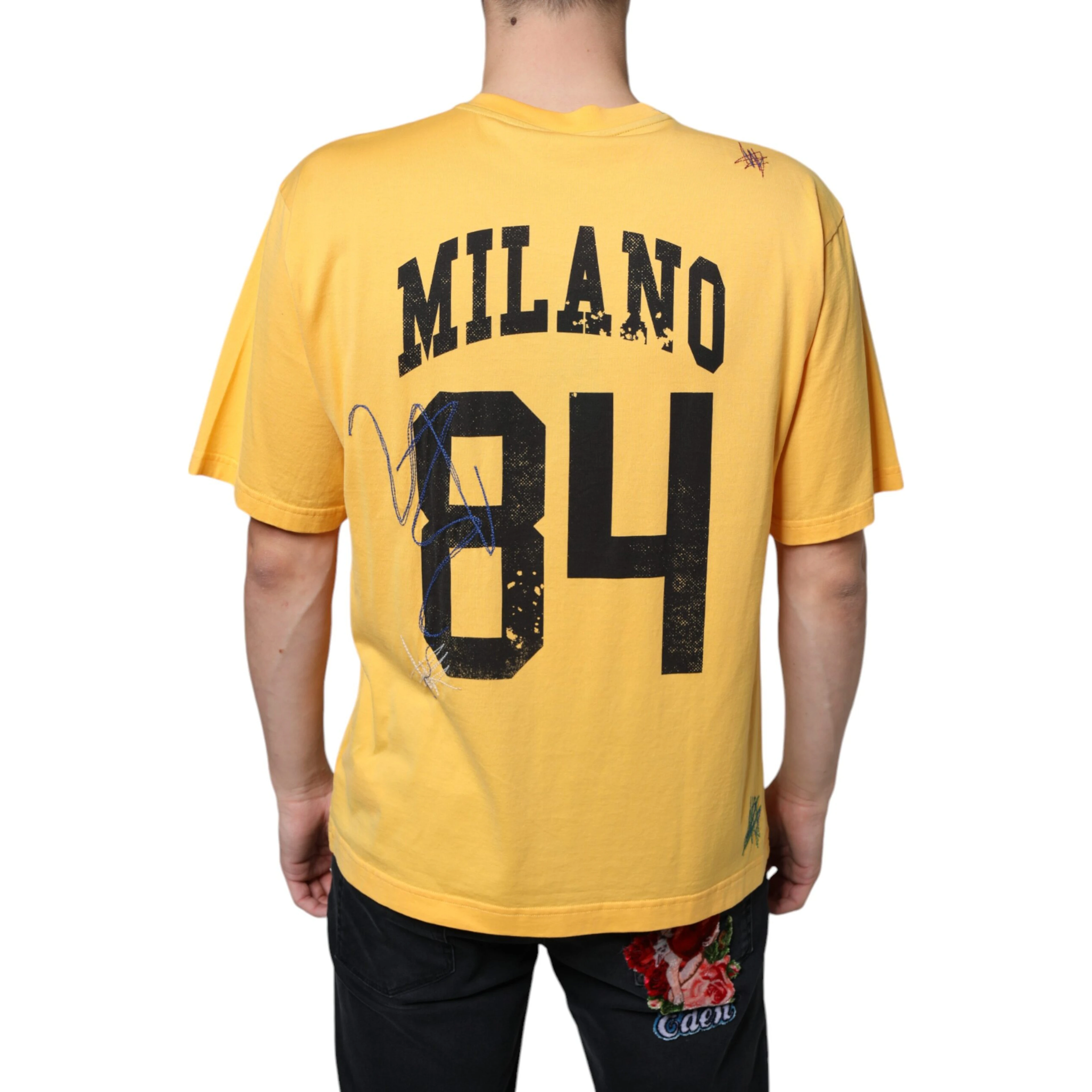 Yellow Secret Graden Floral Cotton Crew Neck T-shirt