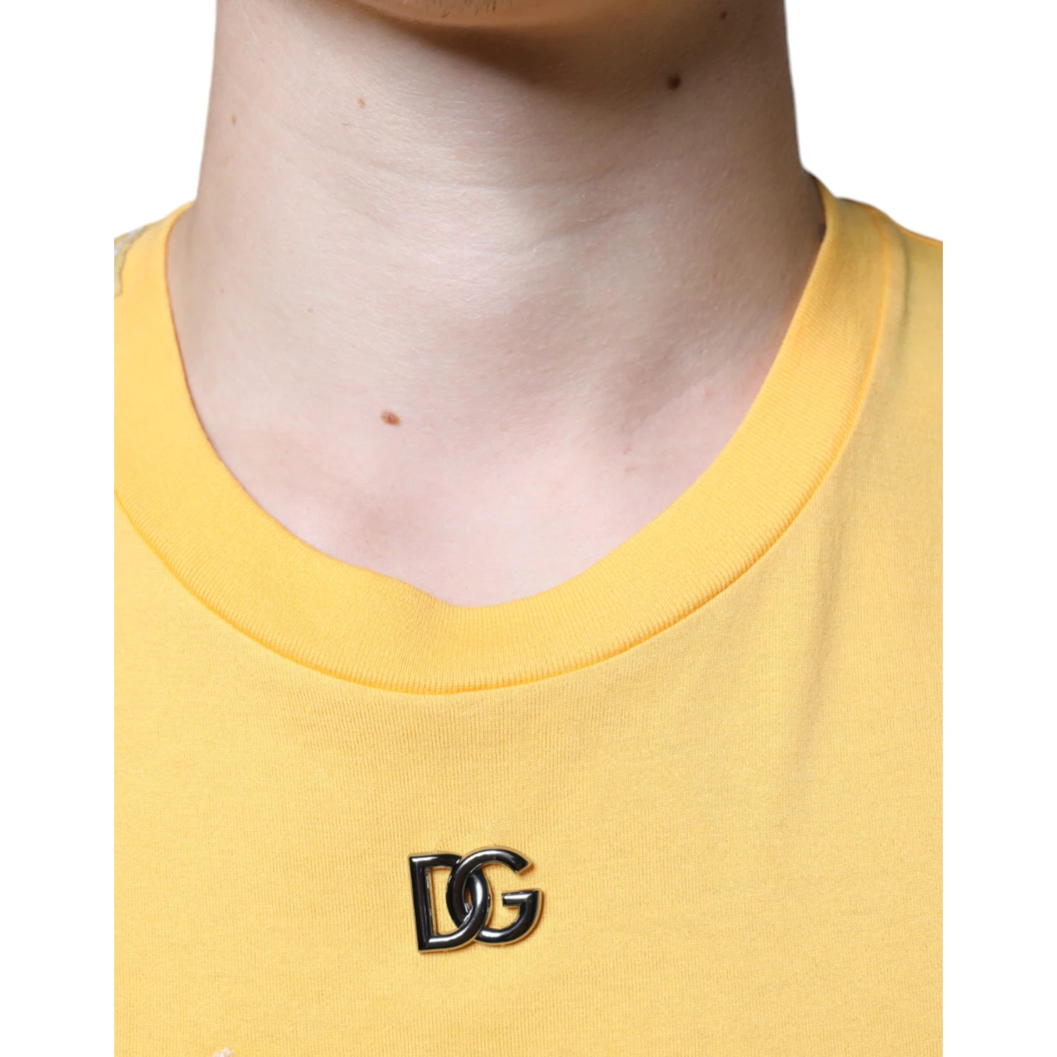 Yellow Secret Graden Floral Cotton Crew Neck T-shirt