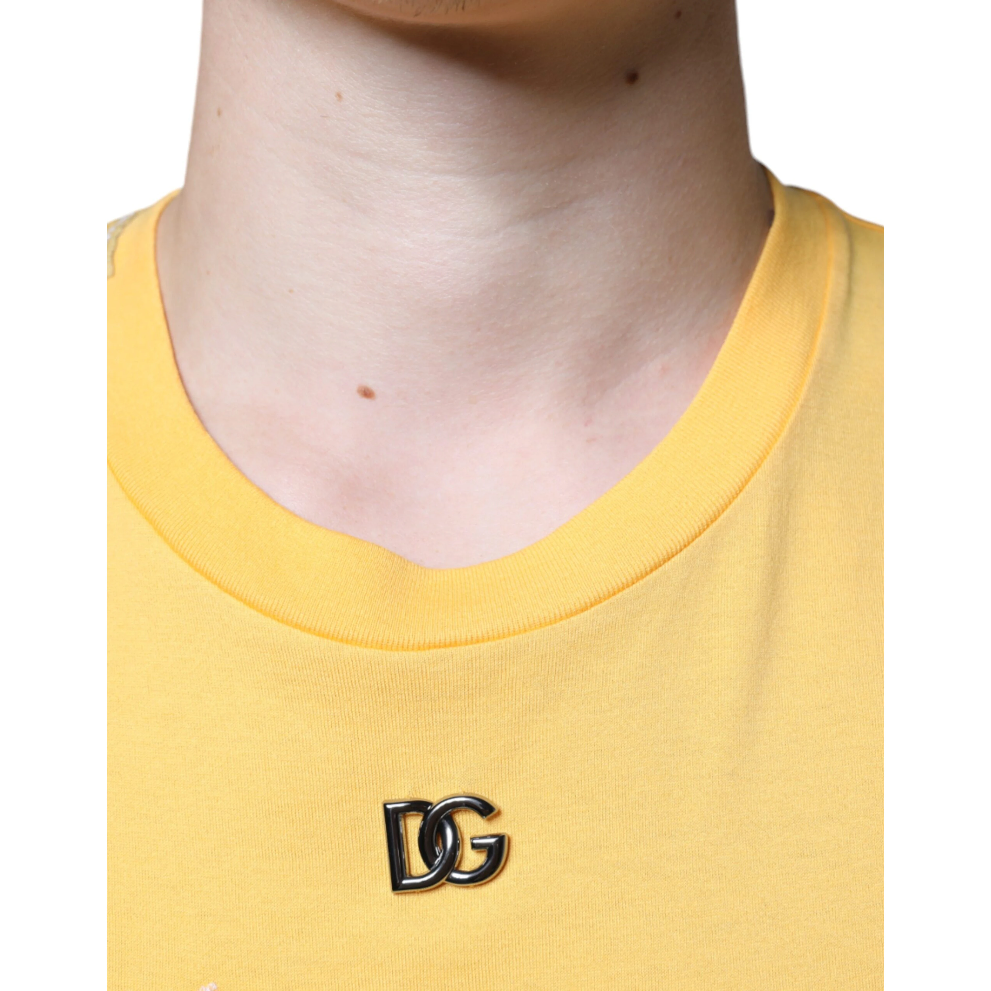 Yellow Secret Graden Floral Cotton Crew Neck T-shirt