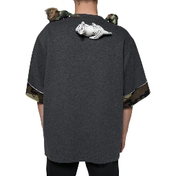 Gray Camouflage Animal Stuff Cotton T-shirt