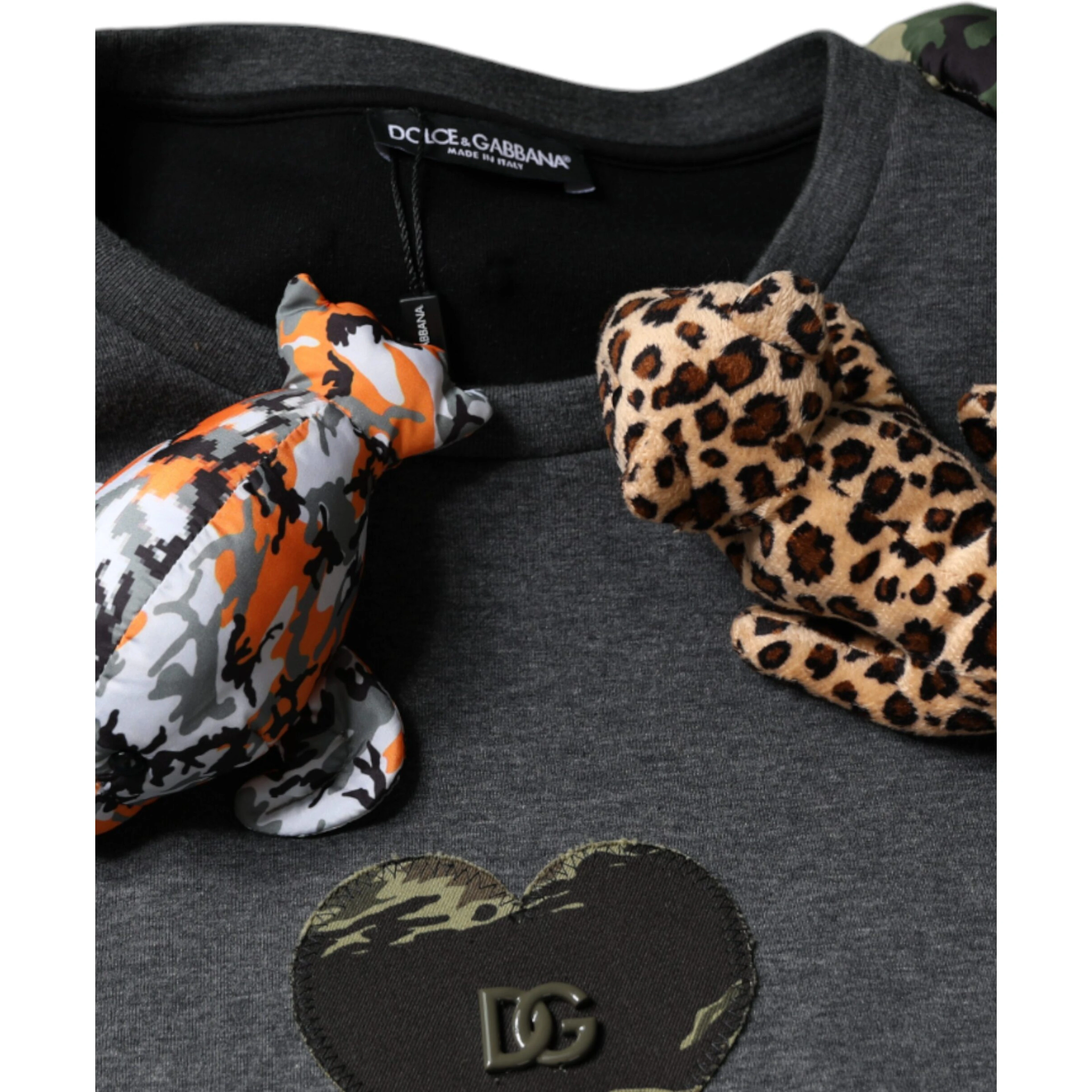 Gray Camouflage Animal Stuff Cotton T-shirt
