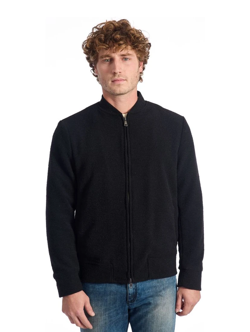 Black Wool Jackets & Coat