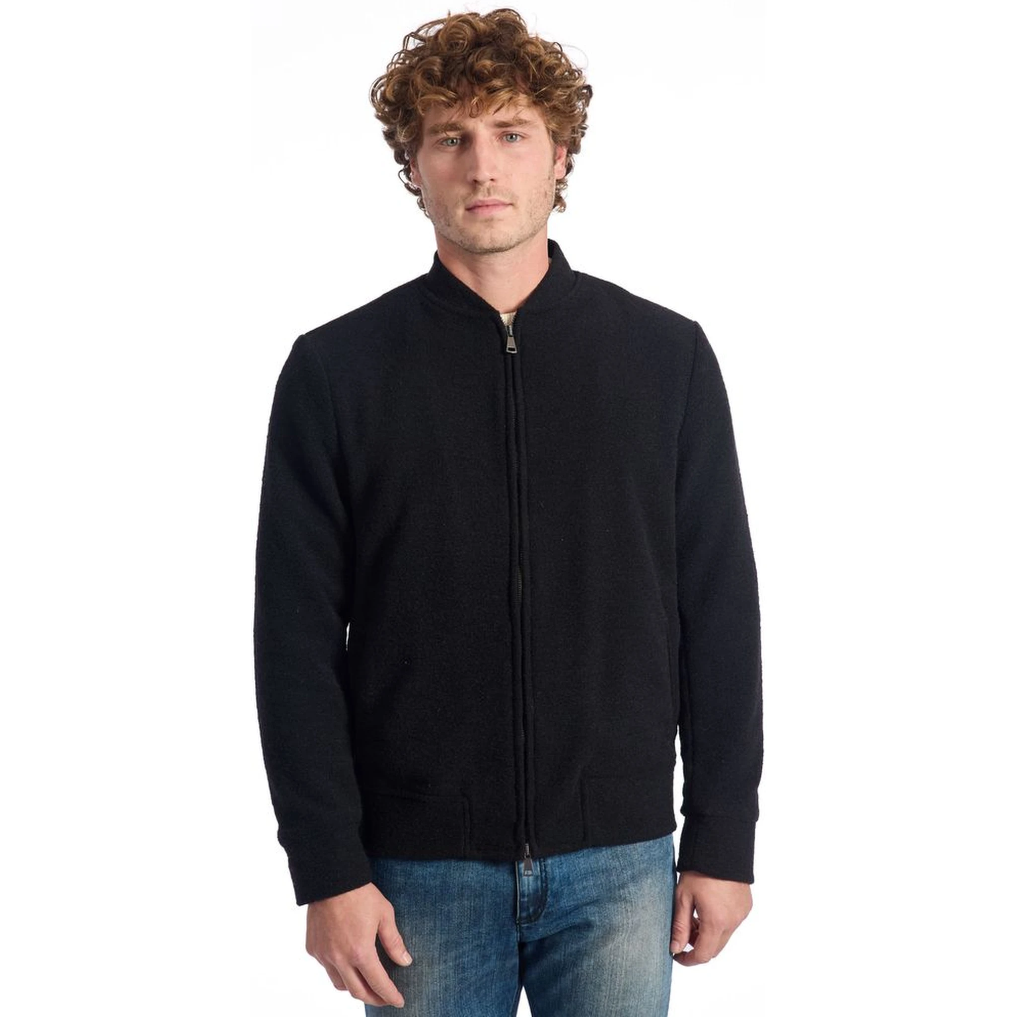 Black Wool Jackets & Coat