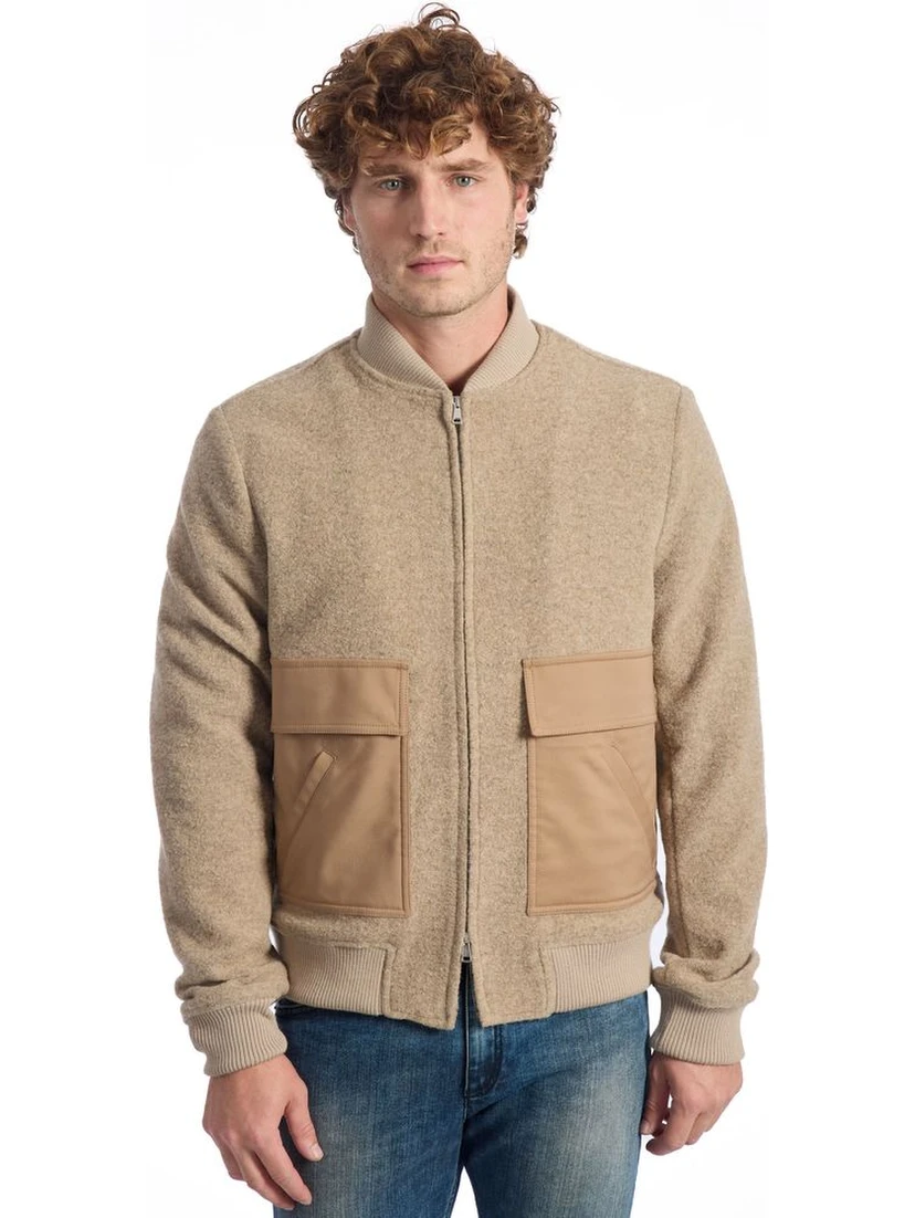 Beige Wool Jackets & Coat