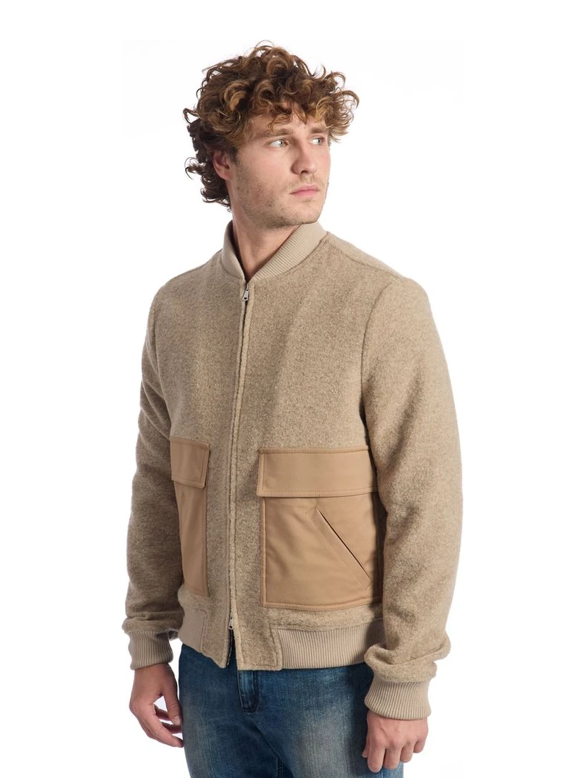 Beige Wool Jackets & Coat