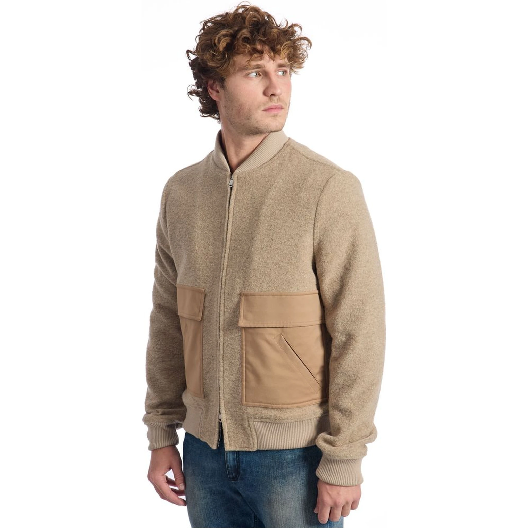 Beige Wool Jackets & Coat