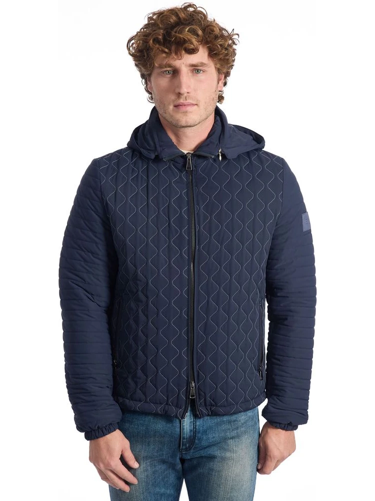 Blue Polyamide Jackets & Coat