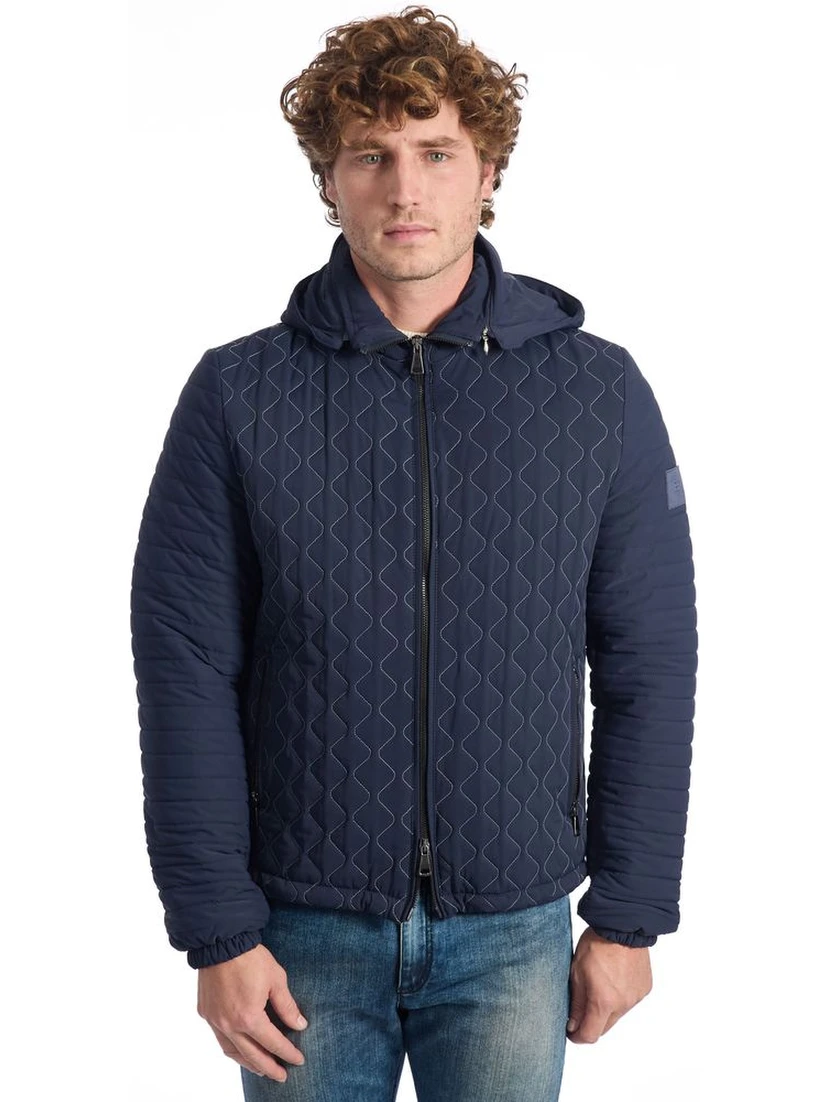 Blue Polyamide Jackets & Coat