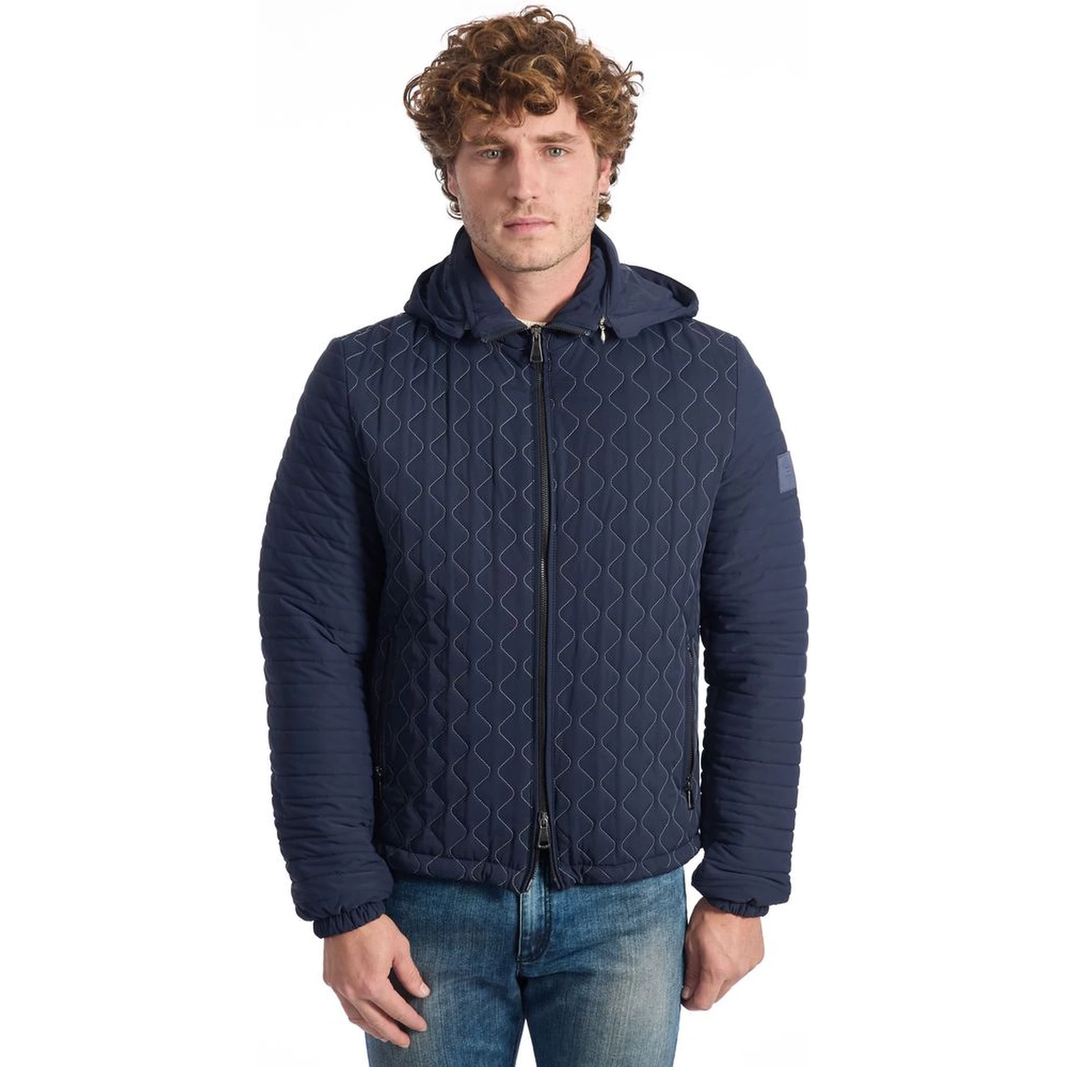 Blue Polyamide Jackets & Coat