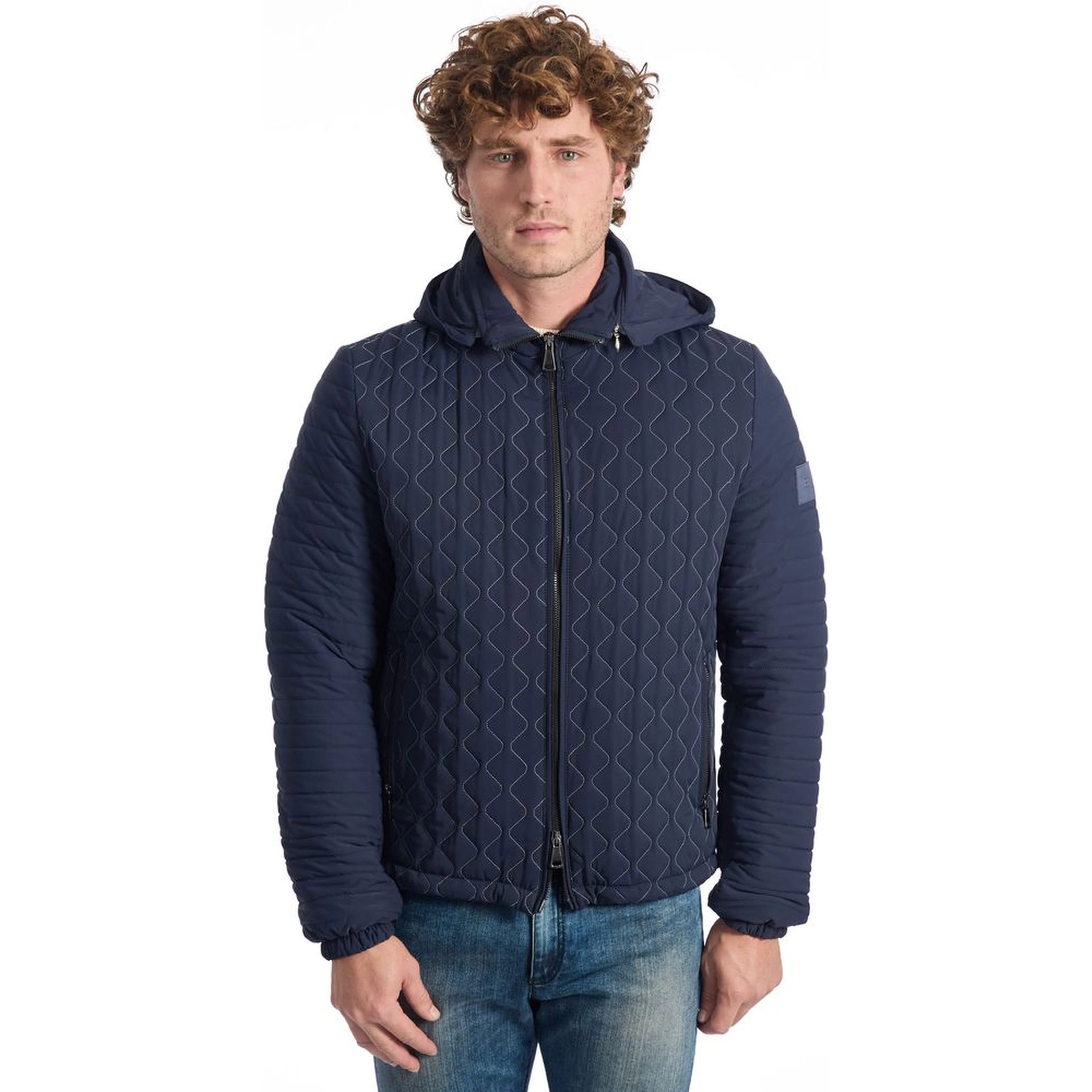 Blue Polyamide Jackets & Coat