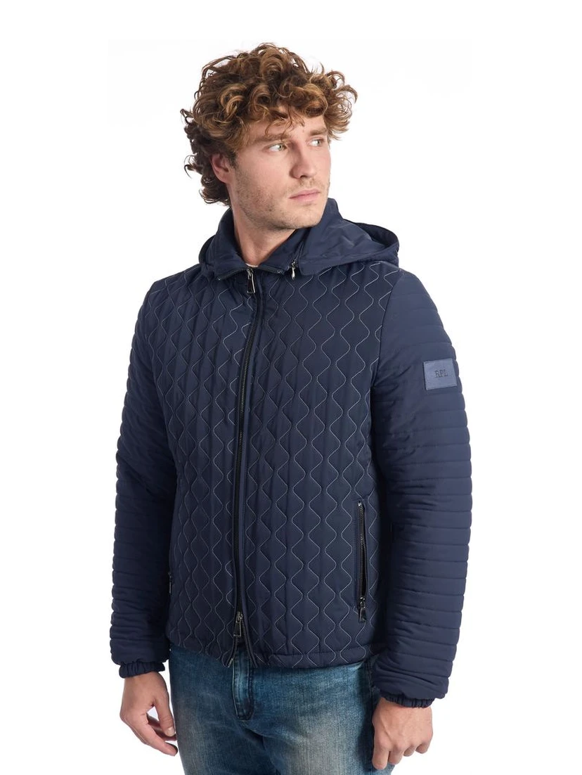 Blue Polyamide Jackets & Coat