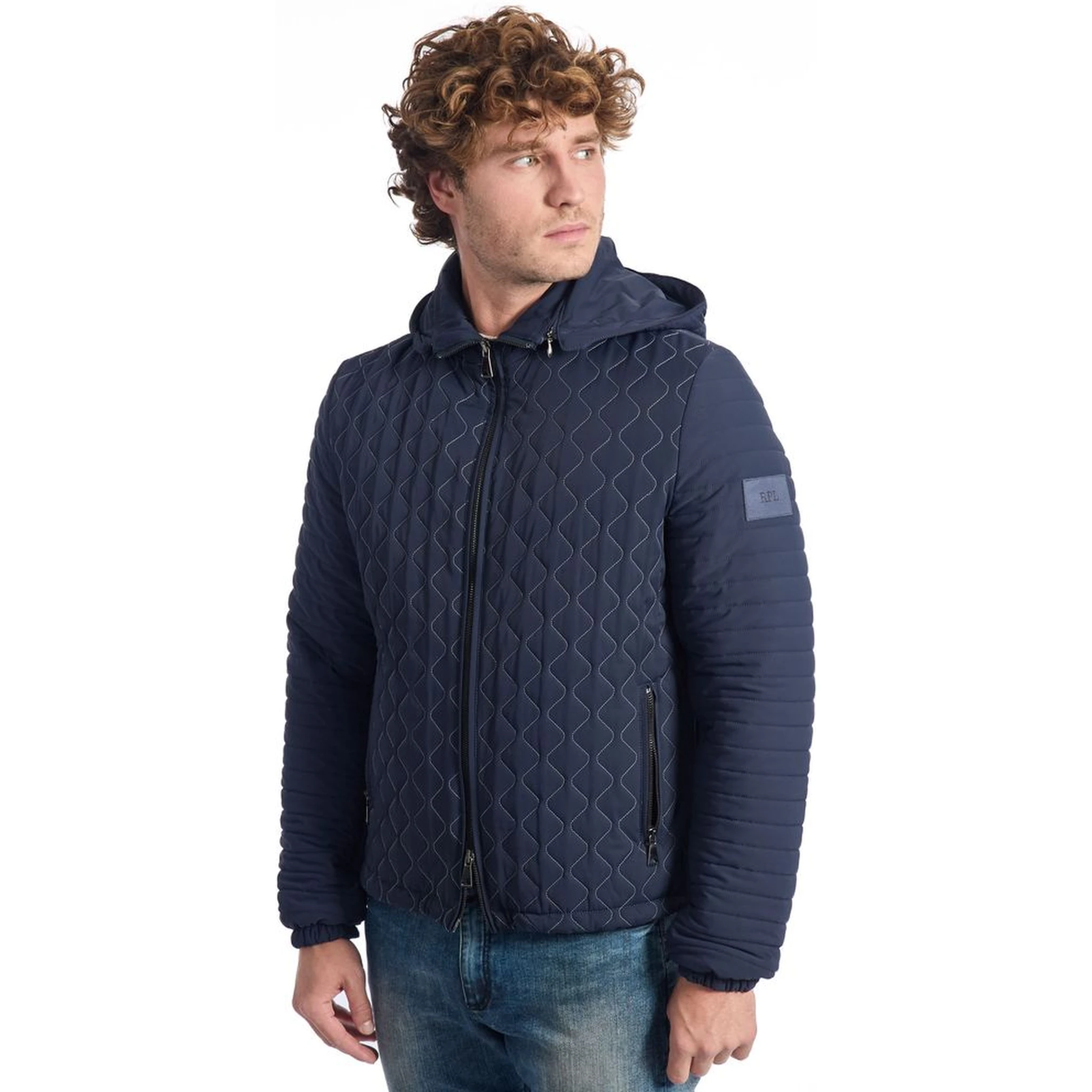 Blue Polyamide Jackets & Coat