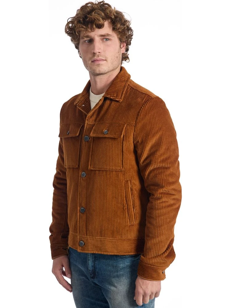 Brown Cotton Jackets & Coat alternative