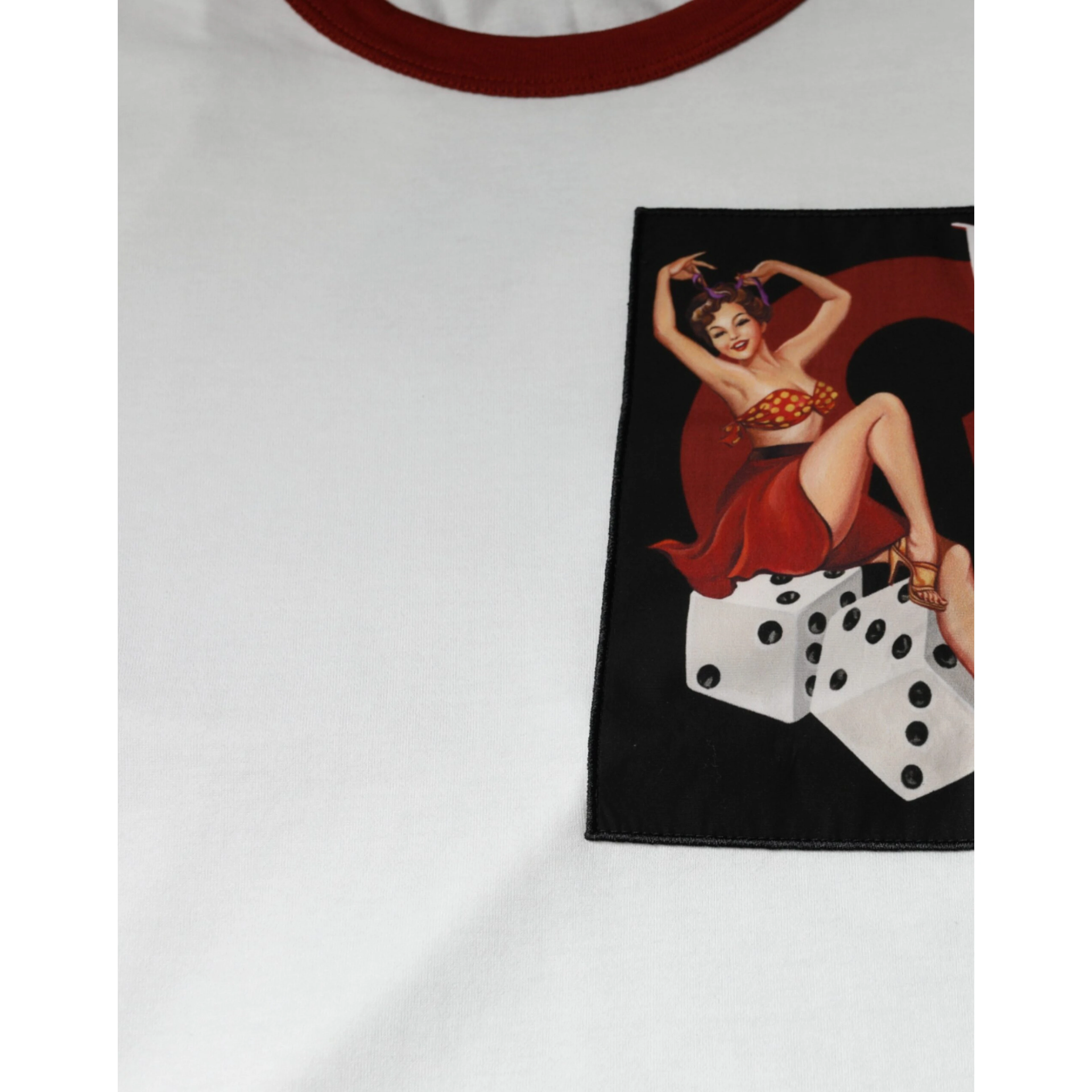 White Graphic Print Cotton Crew Neck T-shirt