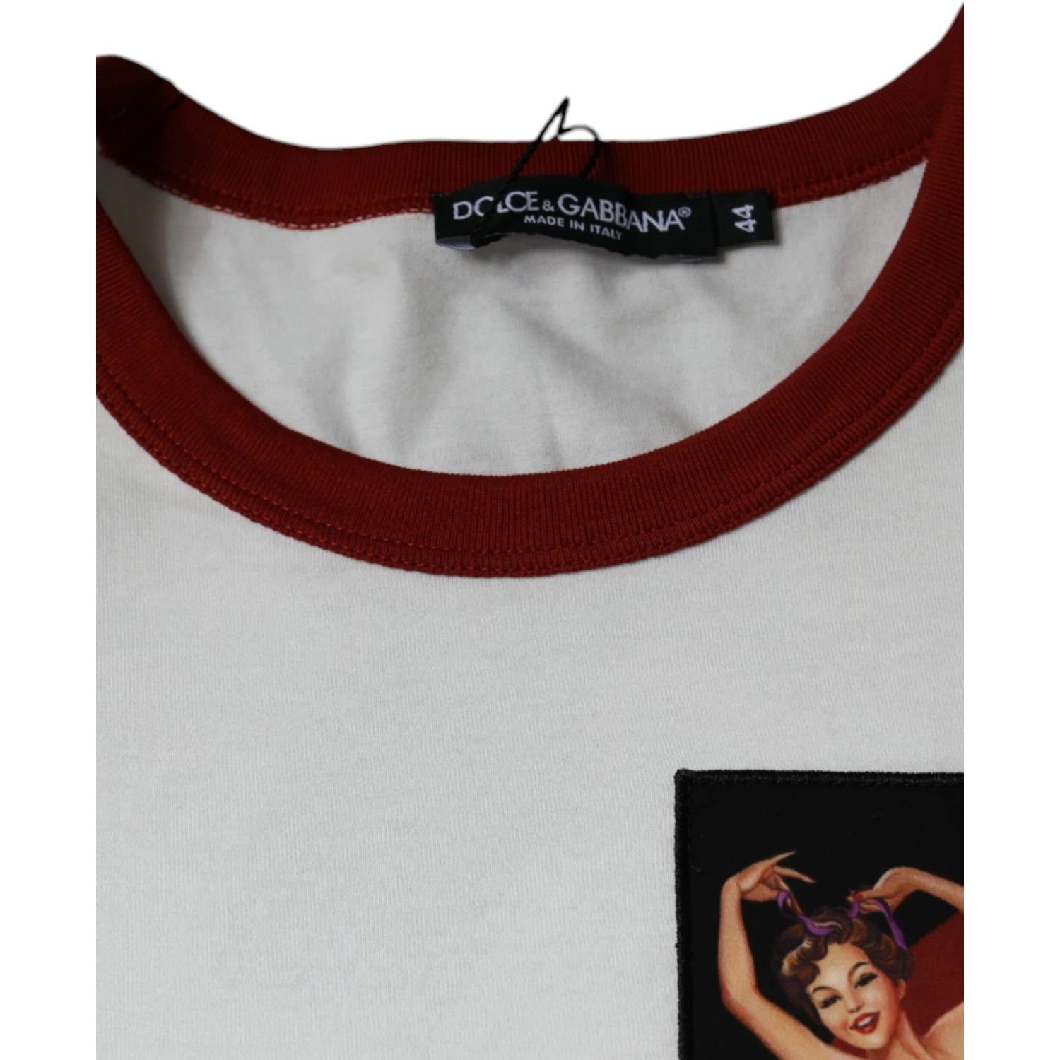 White Graphic Print Cotton Crew Neck T-shirt