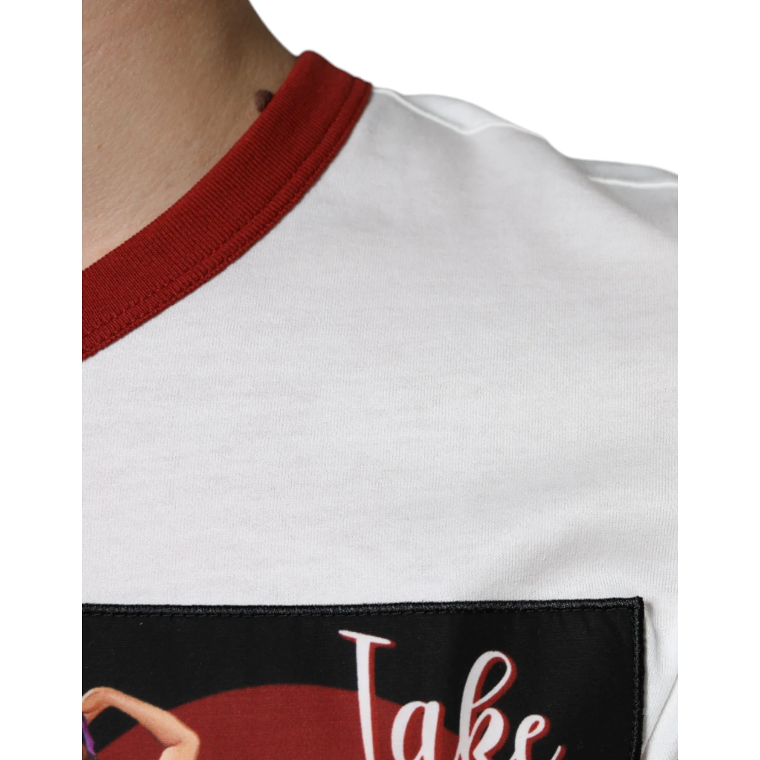 White Graphic Print Cotton Crew Neck T-shirt