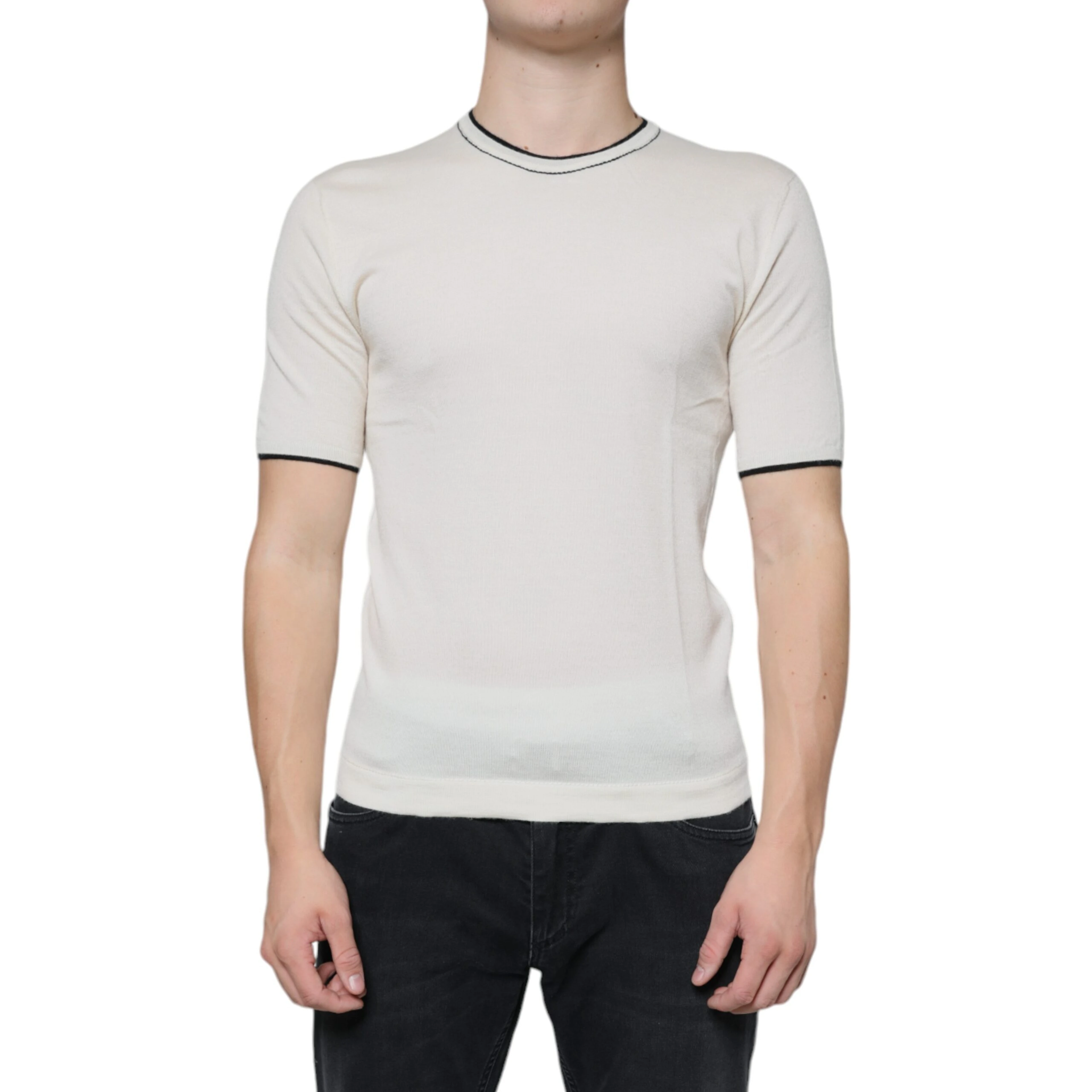 Off White Cashmere Short Sleeves T-shirt