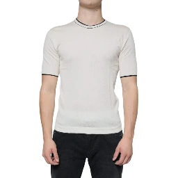 Off White Cashmere Short Sleeves T-shirt