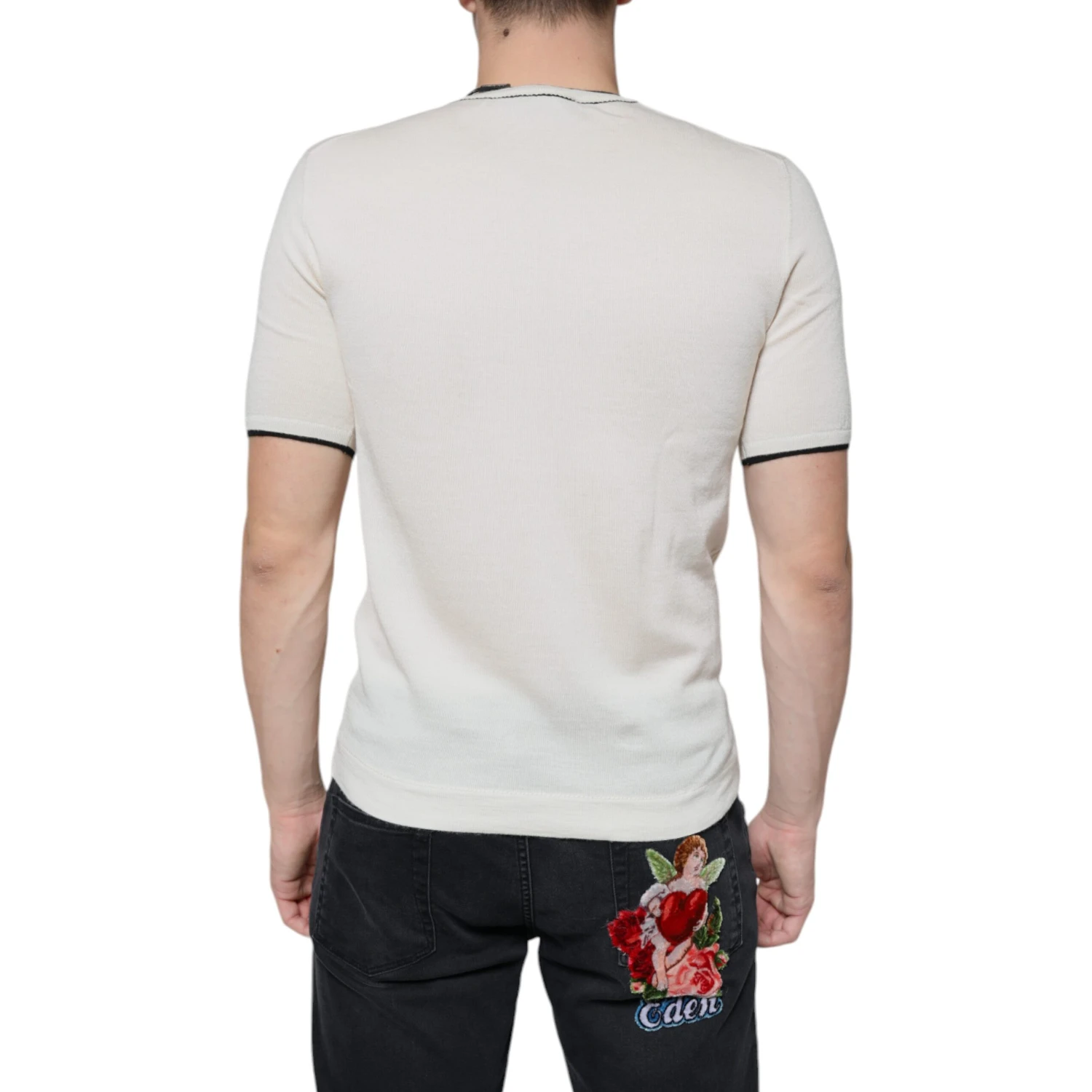 Off White Cashmere Short Sleeves T-shirt