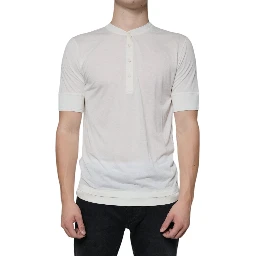 Off White Cotton Short Sleeves T-shirt