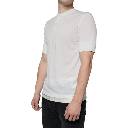 Off White Cotton Short Sleeves T-shirt