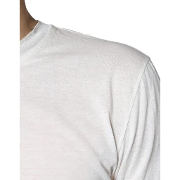 Off White Cotton Short Sleeves T-shirt