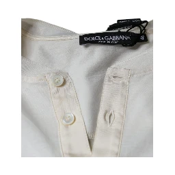 Off White Cotton Short Sleeves T-shirt