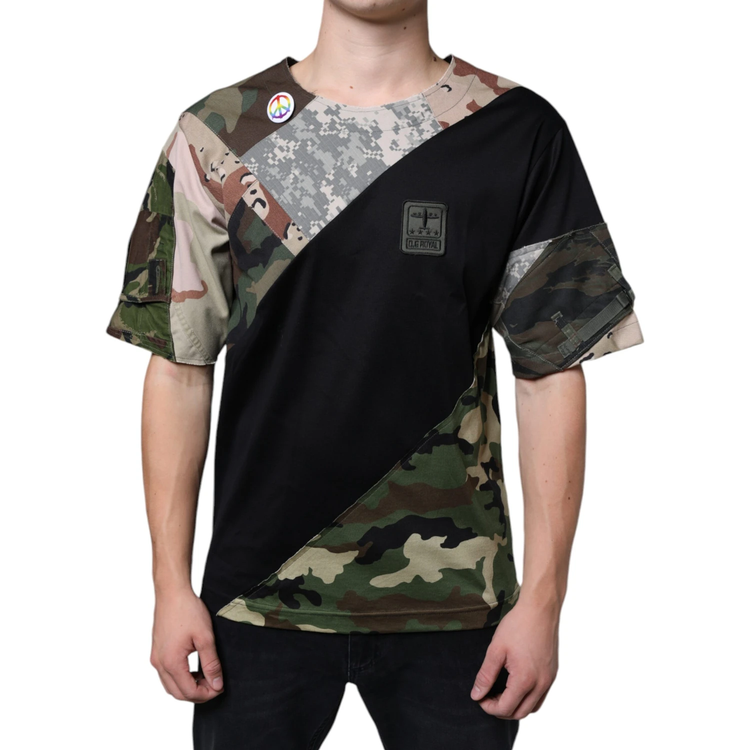 Multicolor Camouflage Patchwork DG Royal T-shirt