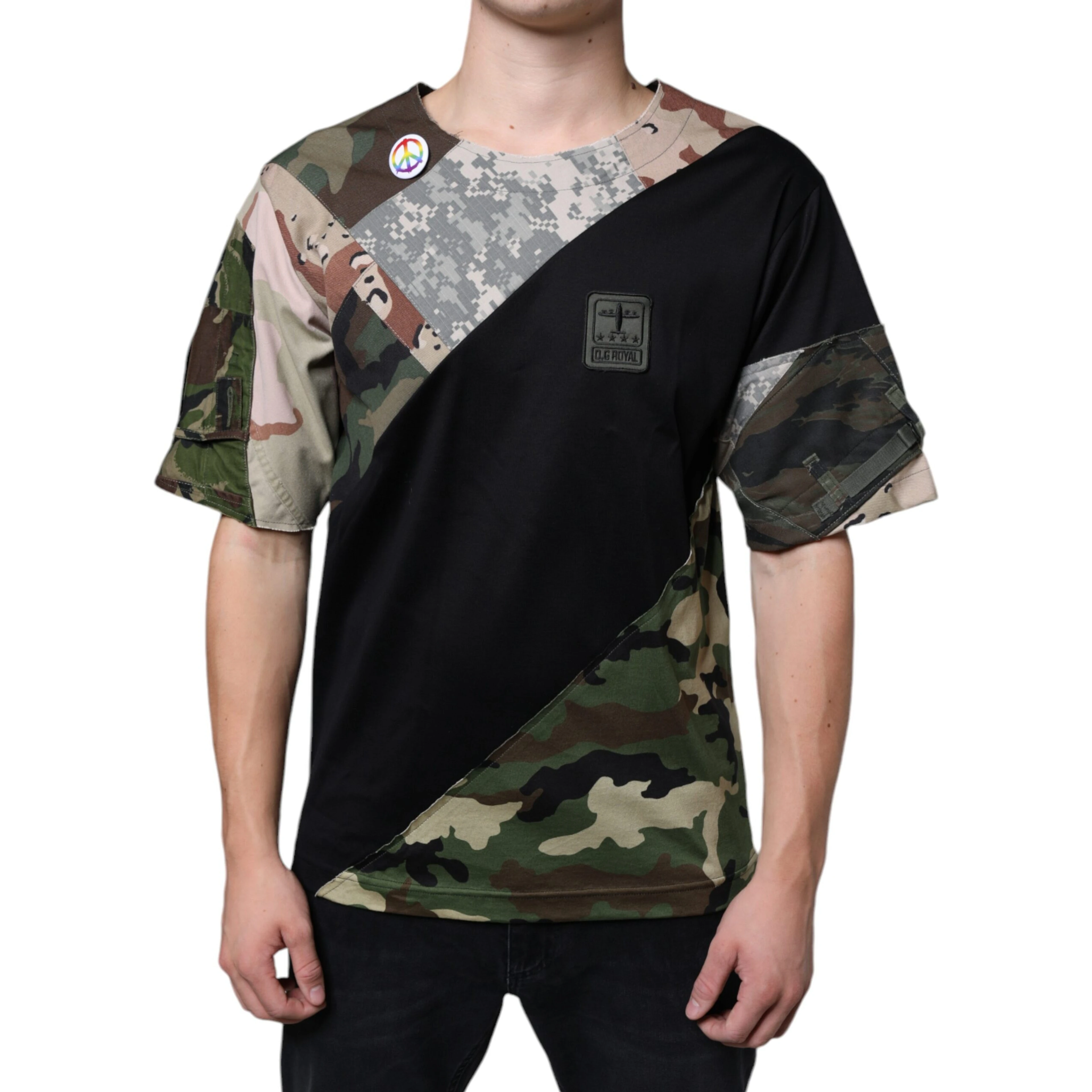 Multicolor Camouflage Patchwork DG Royal T-shirt