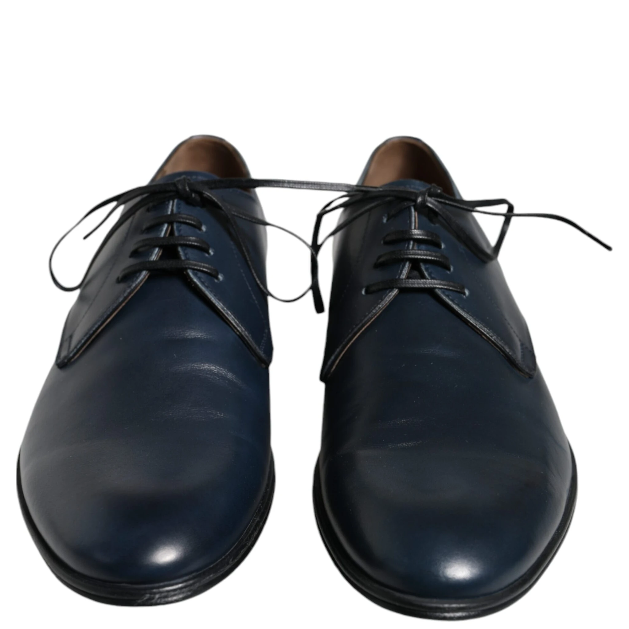 Navy Blue Leather Derby Dress Formal Shoes