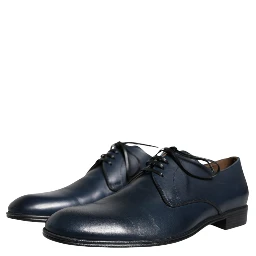 Navy Blue Leather Derby Dress Formal Shoes