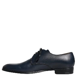 Navy Blue Leather Derby Dress Formal Shoes