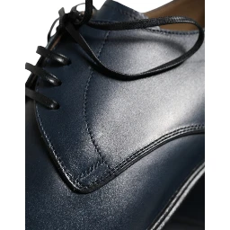 Navy Blue Leather Derby Dress Formal Shoes
