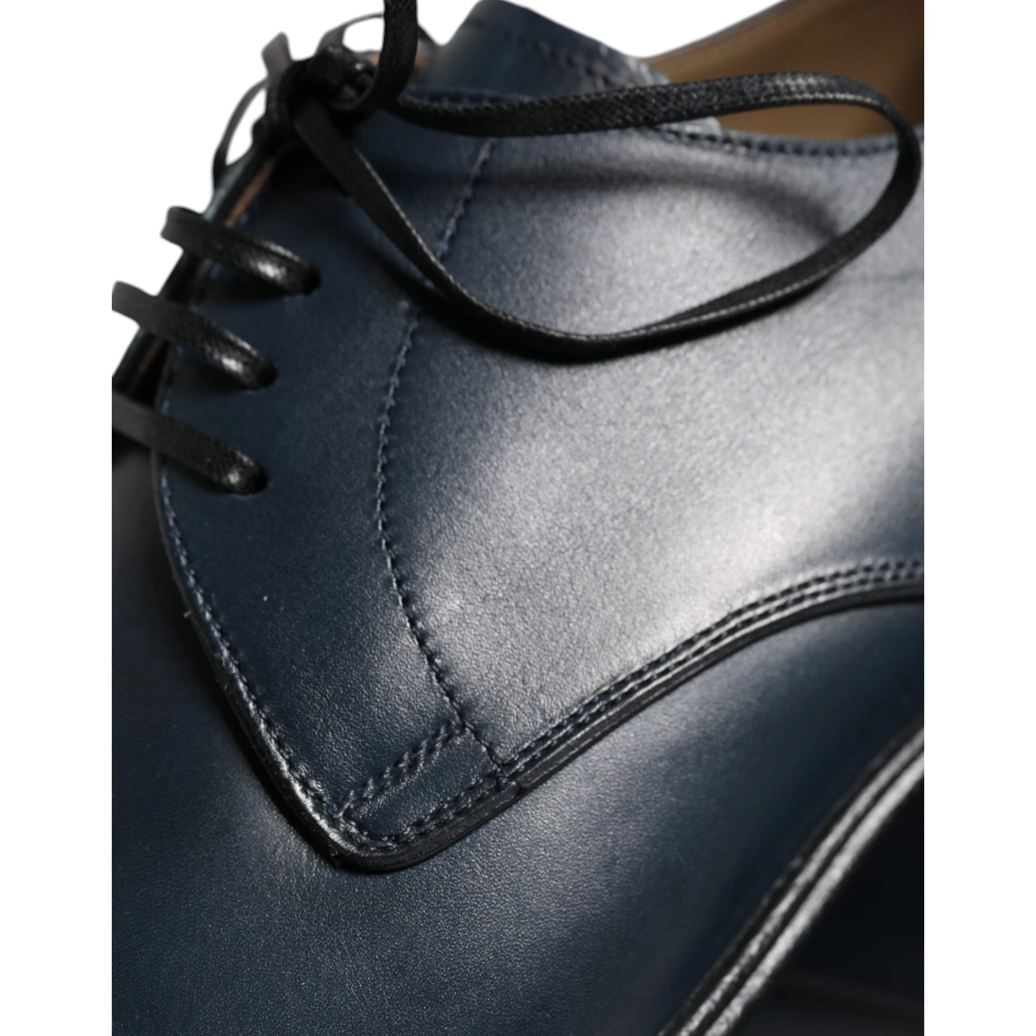 Navy Blue Leather Derby Dress Formal Shoes