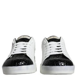 Black Leather Logo Portofino Sneaker Shoes