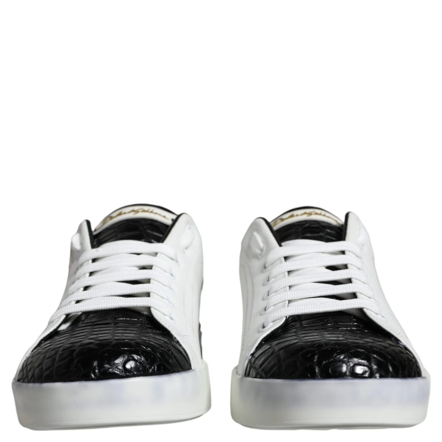 Black Leather Logo Portofino Sneaker Shoes