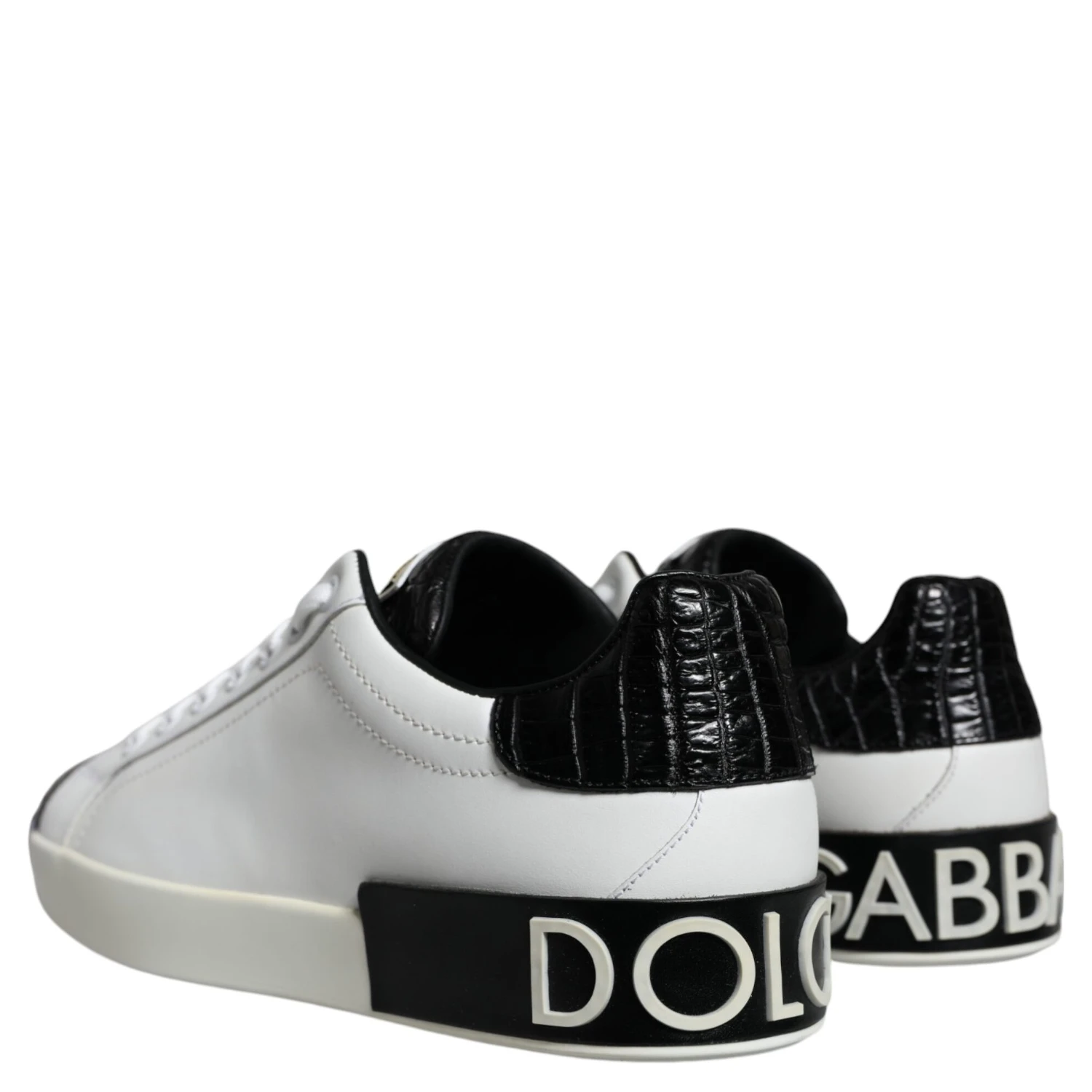 Black Leather Logo Portofino Sneaker Shoes