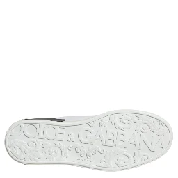 Black Leather Logo Portofino Sneaker Shoes
