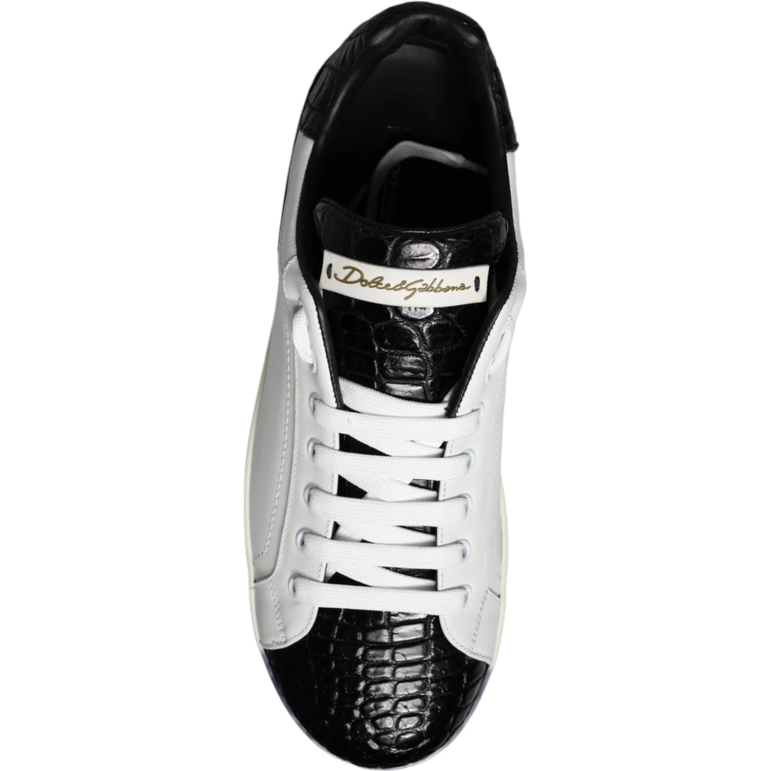 Black Leather Logo Portofino Sneaker Shoes