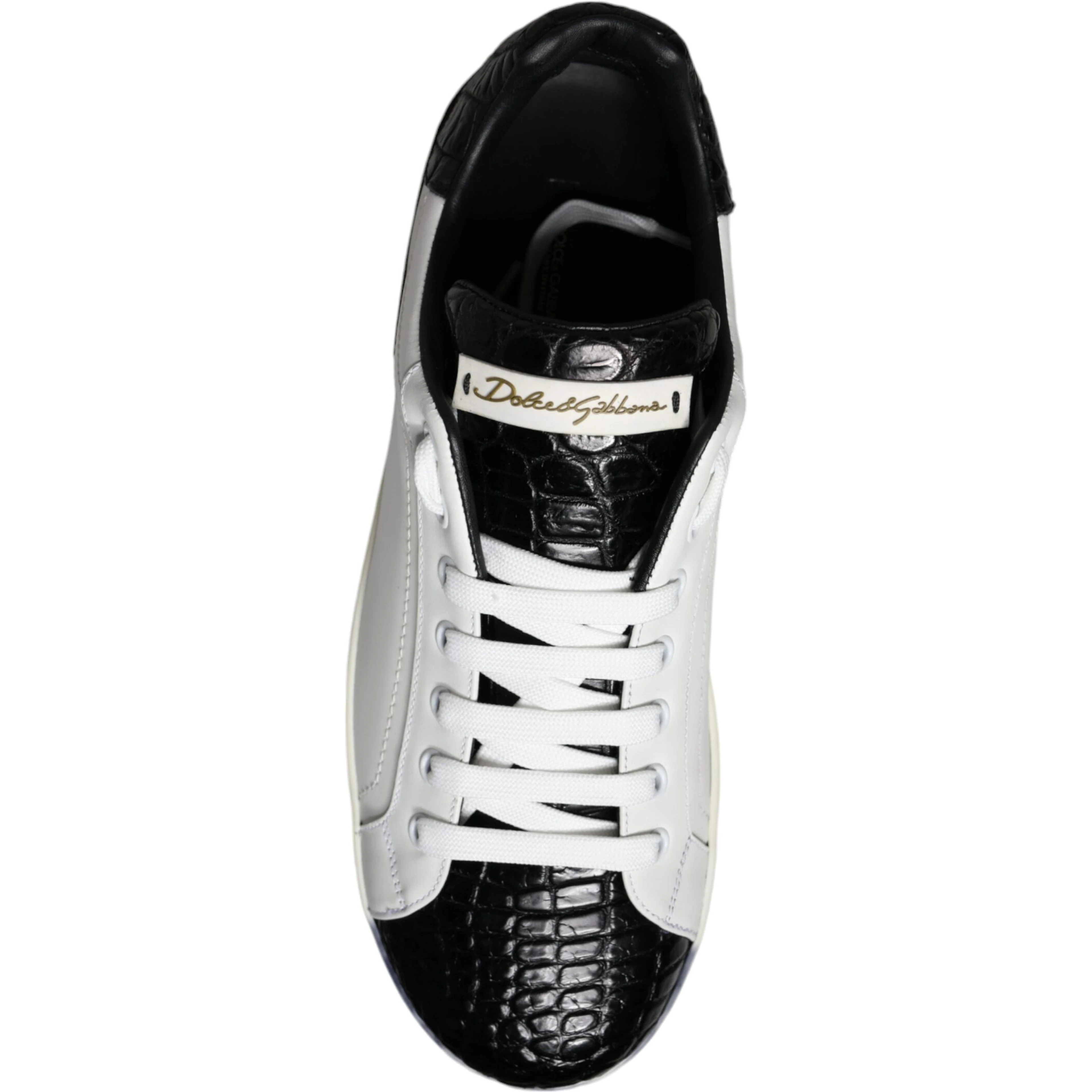 Black Leather Logo Portofino Sneaker Shoes
