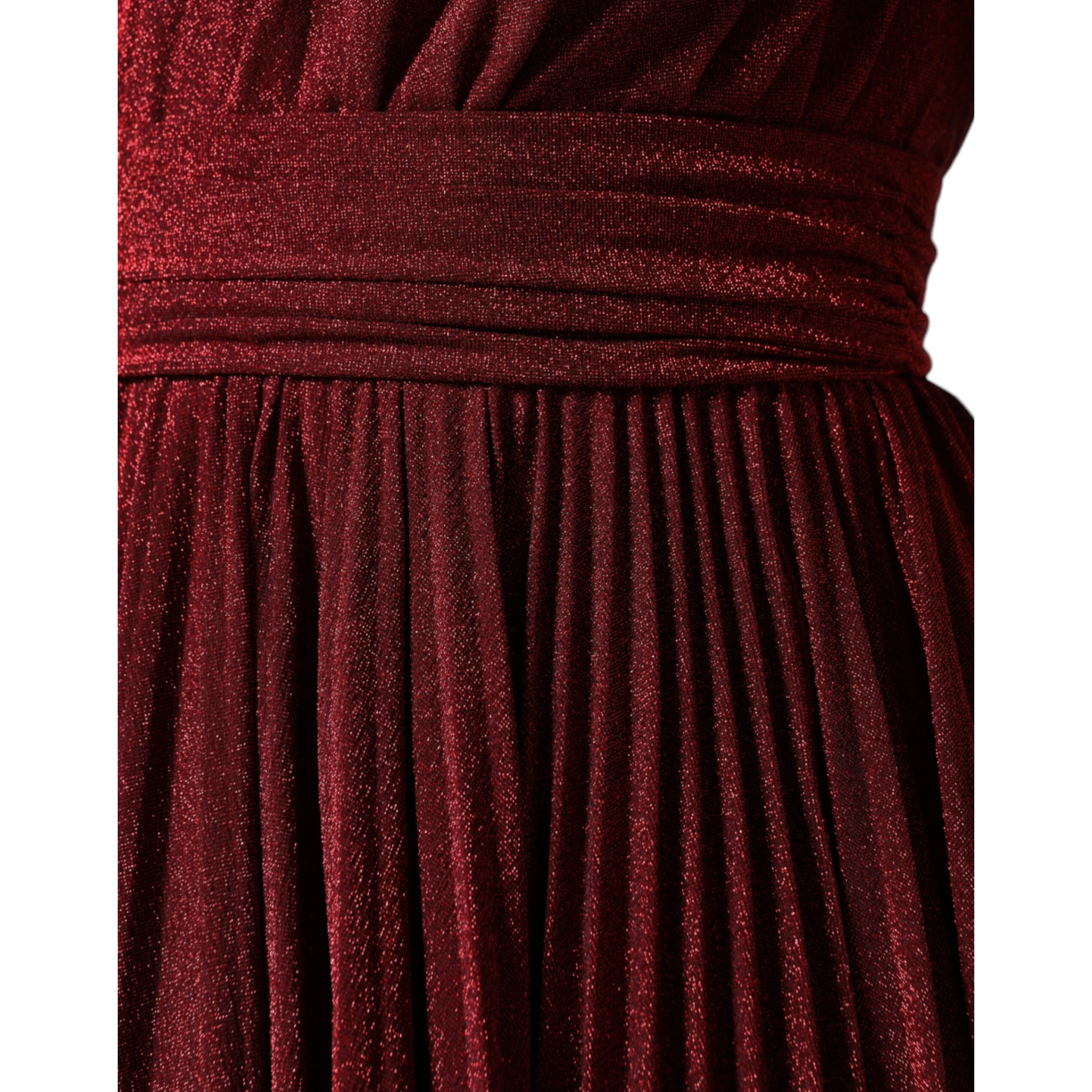 Red One Shoulder Pleated A-line Mini Dress