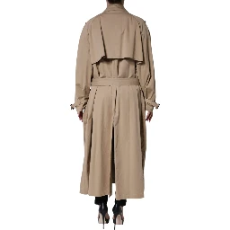Khaki Double Breasted Trench Coat Jacket
