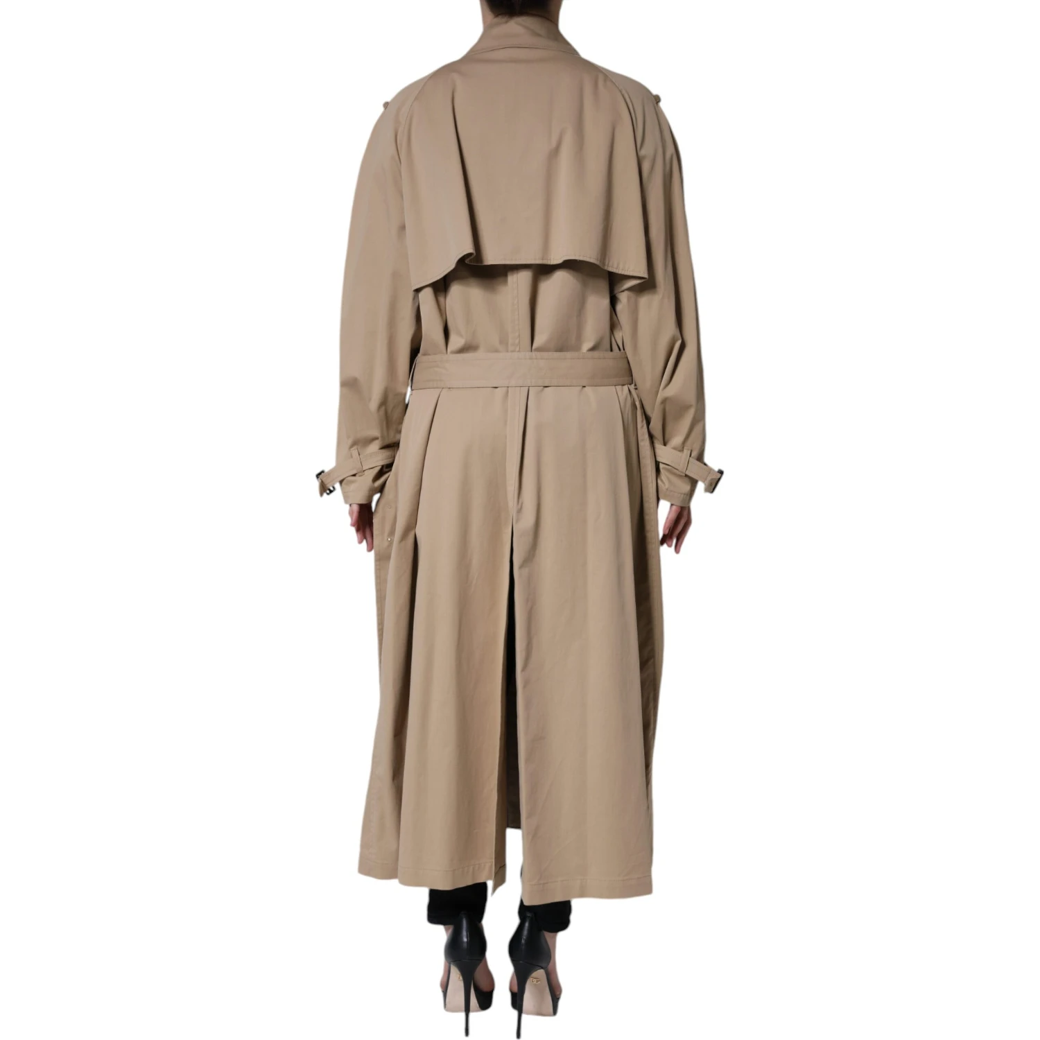 Khaki Double Breasted Trench Coat Jacket