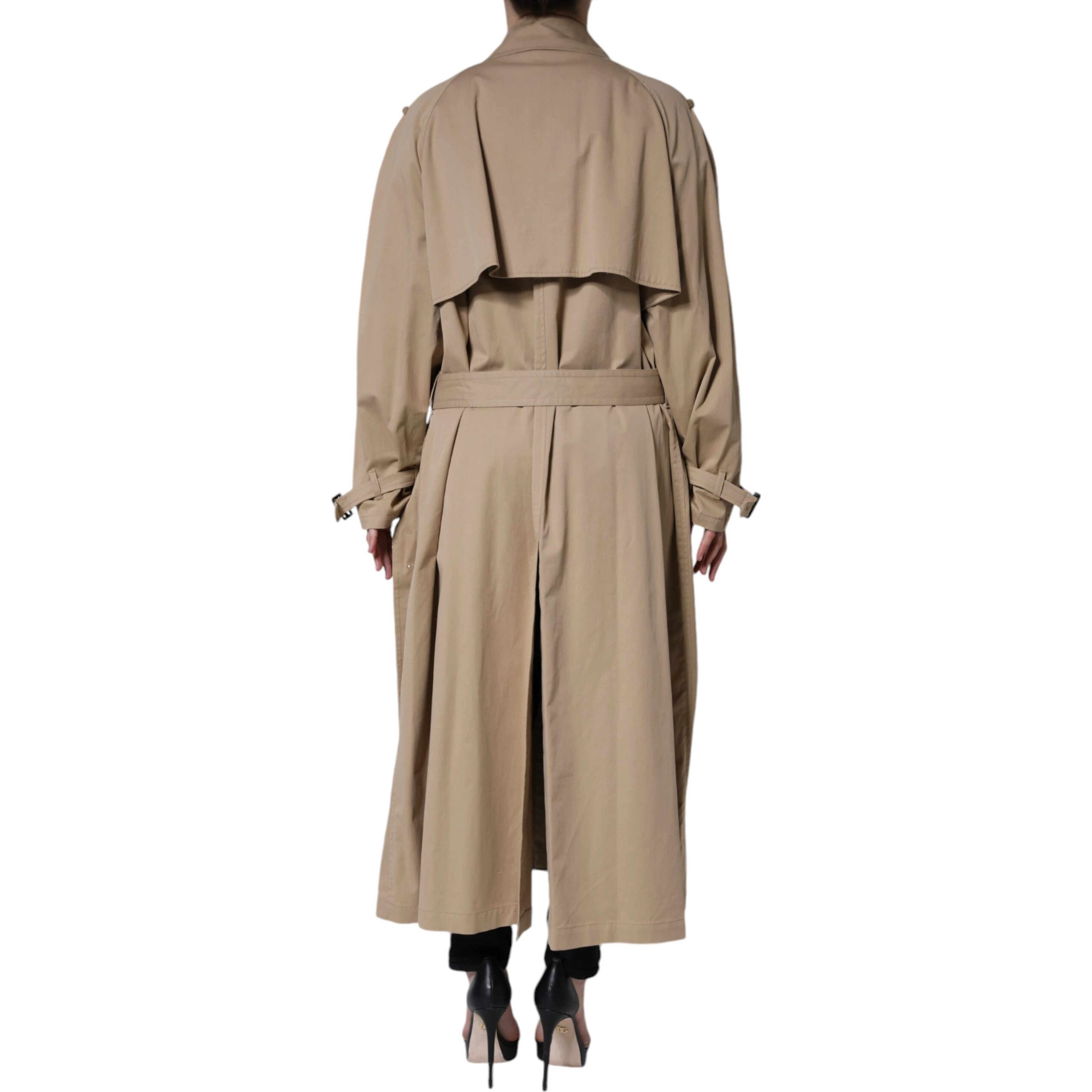 Khaki Double Breasted Trench Coat Jacket