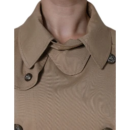 Khaki Double Breasted Trench Coat Jacket