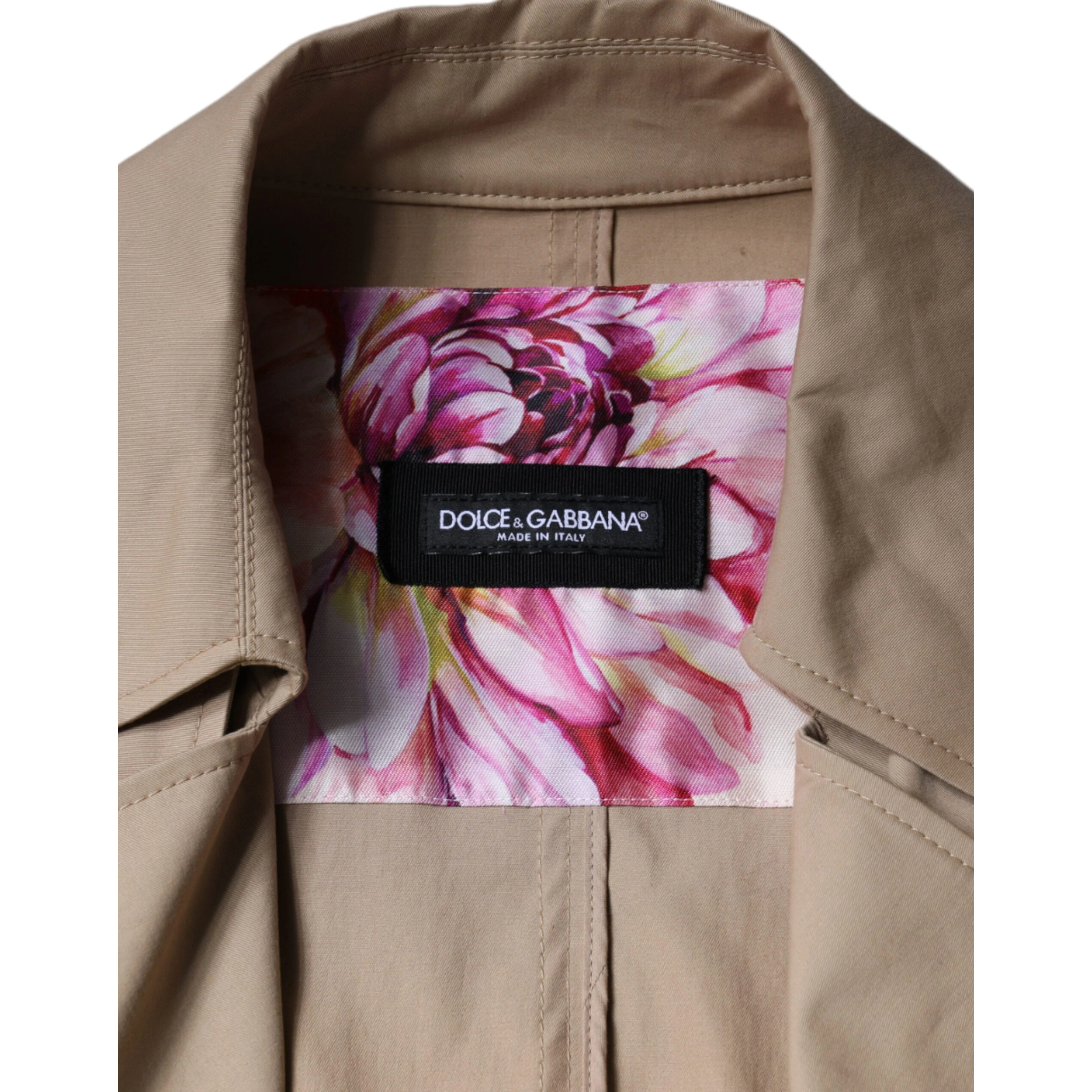 Khaki Double Breasted Trench Coat Jacket